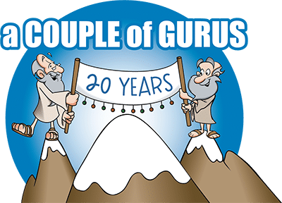 a COUPLE of GURUS Celebrates 20 Years In Business Logo